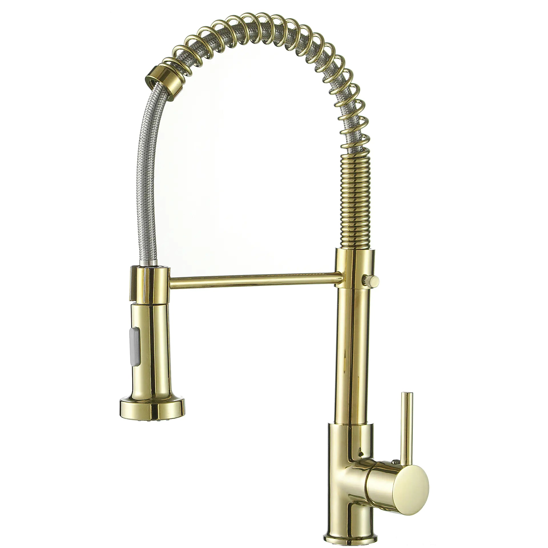 DANWEILE Brass Spring Kitchen Faucet with Pull-Down Spray